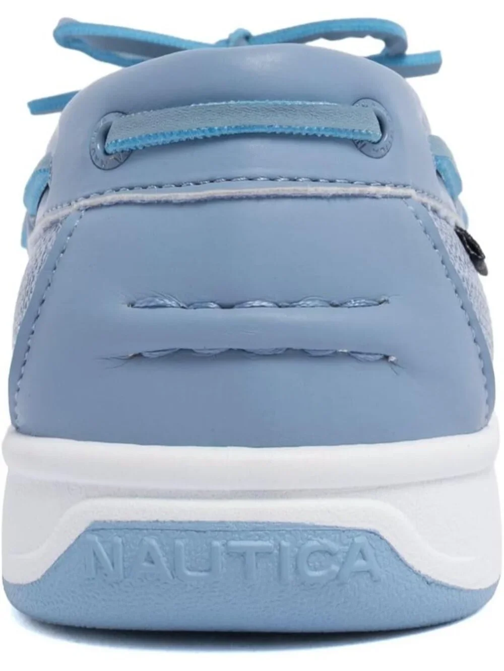 Women's Dusty Blue Faux Leather Moc-Toe Loafers with Cushioned Insole Sneakers